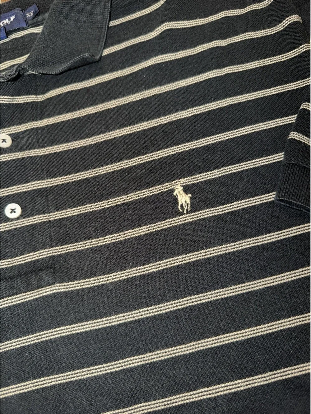 Polo Ralph Lauren Polo Shirt Men 2XL Black White Pony Golf